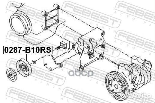 Ролик натяжной ремня кондиционера 0287B10RS Febest