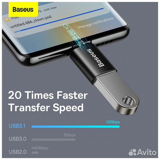 Переходник/адаптер Mini OTG USB Type-C - USB-A 3.1