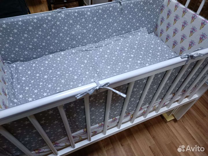 Комплект в детскую кроватку до 3 лет 6 предметов