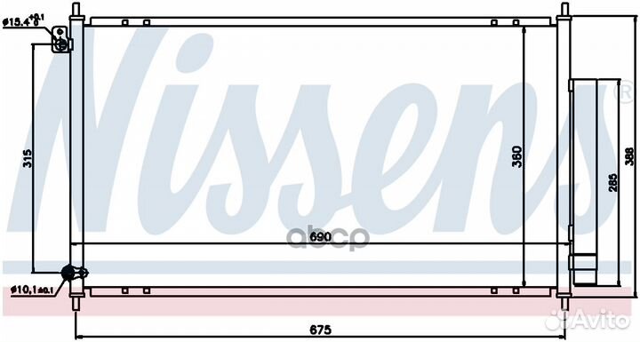 Радиатор кондиционера honda accord GAS. 03- 947