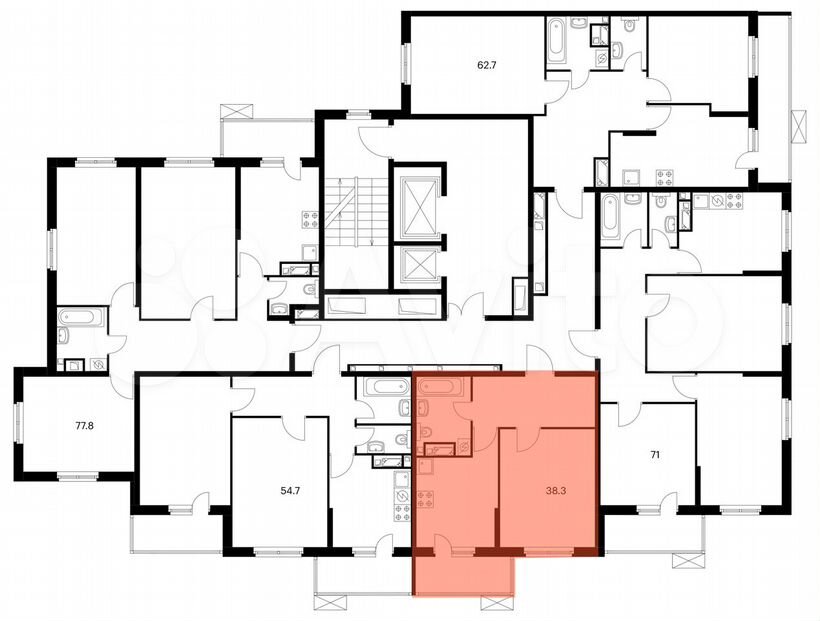 1-к. квартира, 38,4 м², 24/25 эт.