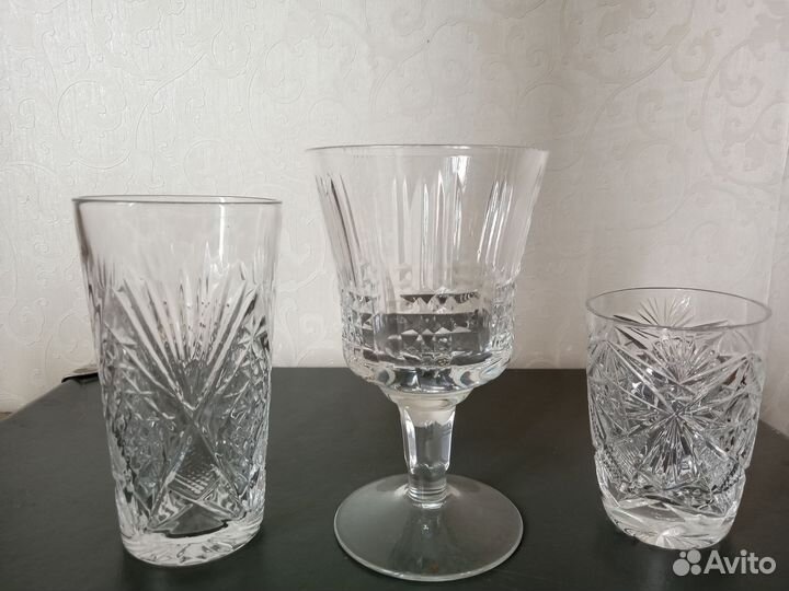 Хрустальные фужеры,стопки,стаканы,по5шт