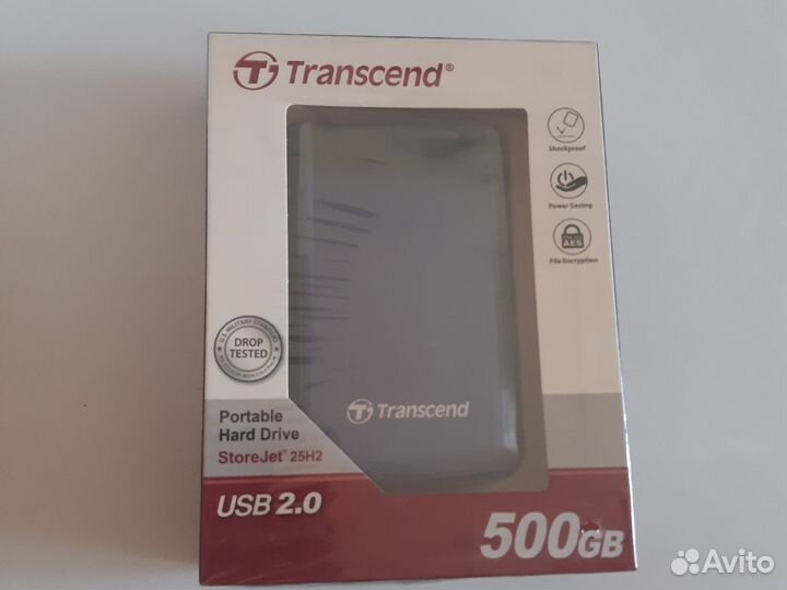 Переносной жёсткий диск Transcend 500 Gb новый