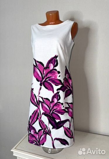 Д.95 см. Лен с хлопком. Платье 46 р. Англия