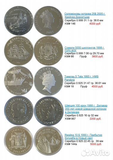 Монеты с кораблями