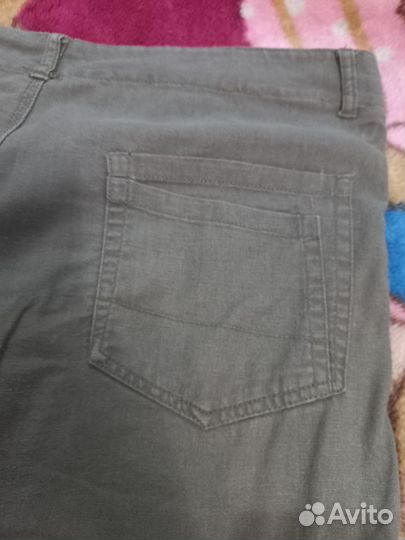 Мужские летние брюки лен, хлопок 50 - 52 бу