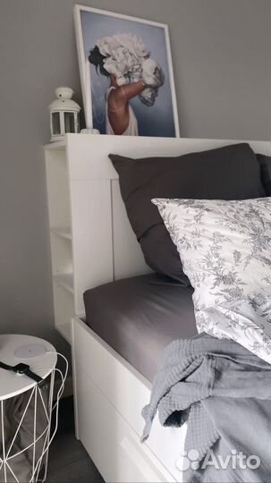 Двуспальная кровать бримнэс IKEA с изголовьем