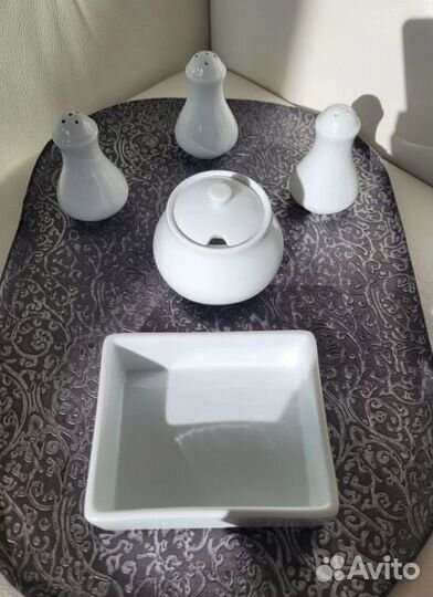 Фарфор: чайная пара Ansin, набор, чайник СССР