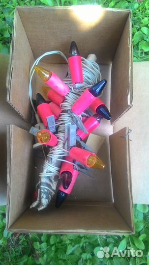 Новогодняя гирлянда витраж СССР. 16 Лампочек