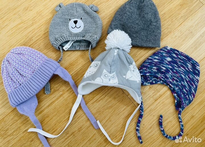 Шапочки для девочек 0-6мес