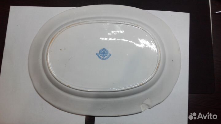 Блюдо клеймо клеймо М.С.Кузнецова.19 век