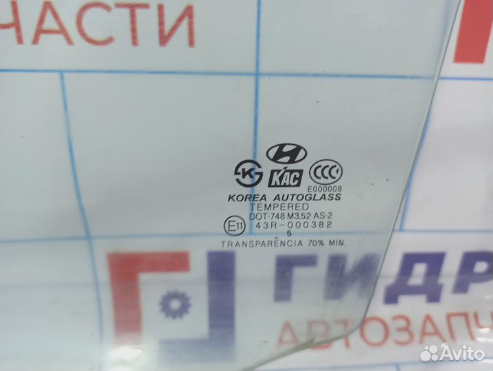 Стекло двери передней левой Hyundai Tucson (JM) 82