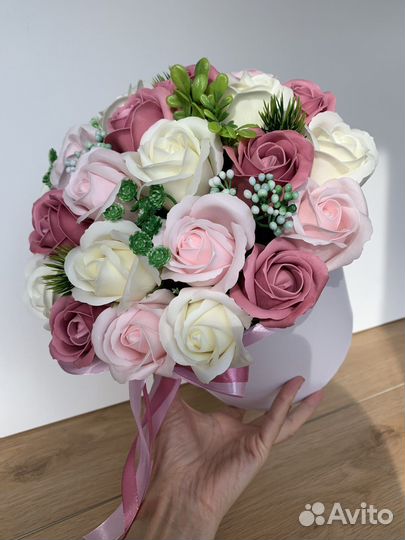 Роза Цветы Букет из мыла