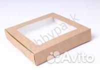 Крафтовая коробочка с окошком 20*12*4см