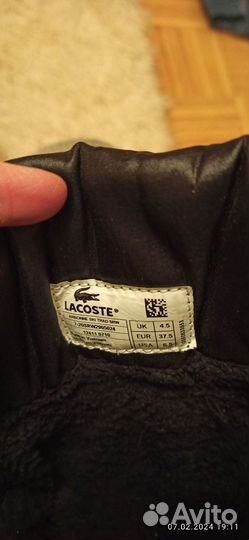 Сапоги женские Lacoste зимние 36