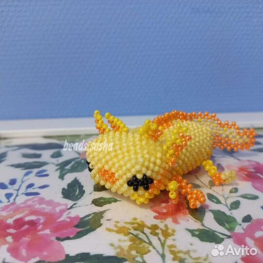 Амигуруми из бисера - аксалотль из маинкрафта