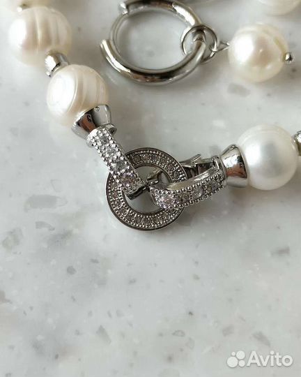 Комплект браслет и серьги из жемчуга