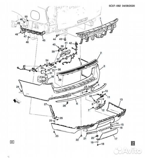 Задний бампер в сборе Chevrolet Tahoe 5