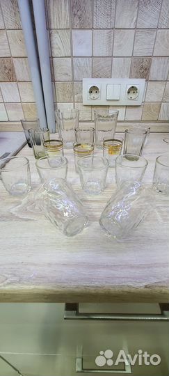 Одним лотом.Стопки, гранеёный стакан