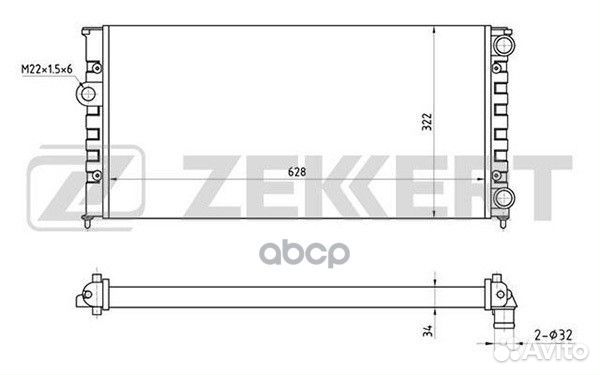 Радиатор охл. дв. VW Golf III 91- Vento 91- mk