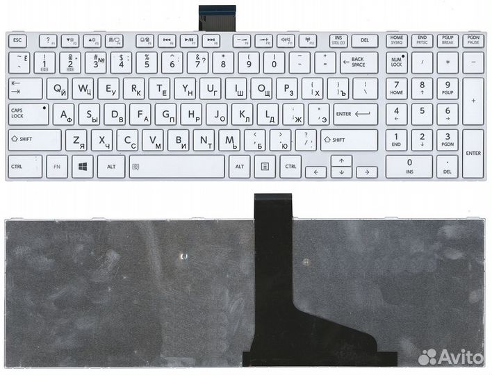 Клавиатура Toshiba Satellite L850, L875 белая