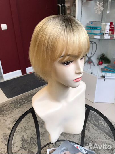 Накладка из натуральных волос с чёлкой (20см)