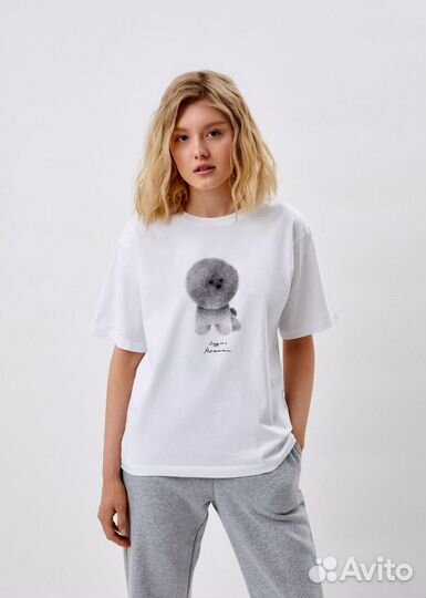 Футболка Uniqlo,новая, Милый пёсик, р XS-S/42