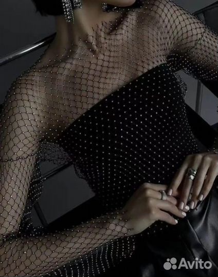 Кофта сетка со стразами