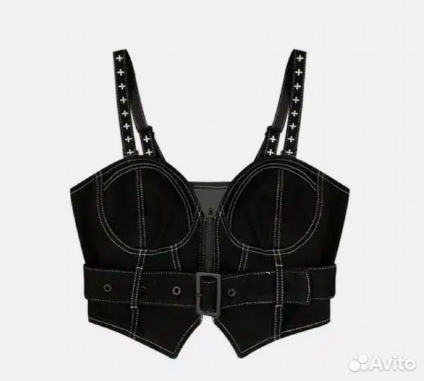 Кроп-топ джинсовый y2k 2000s vintage