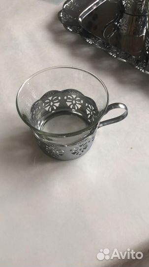 Чайный сервиз Польша с подстаканниками и подносом