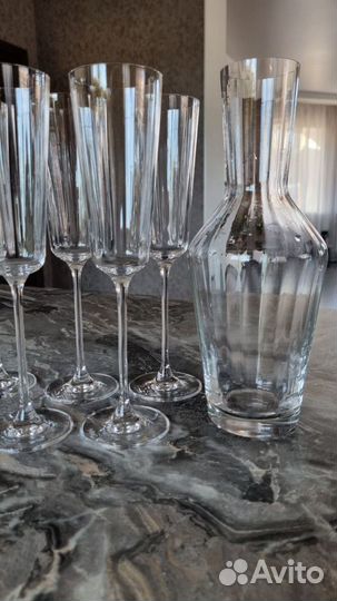 Бокалы для шампанского 6штук и графин Livellara