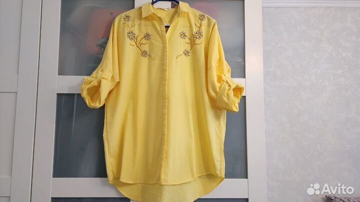 Новая Рубашка р.48-54 Турция Желтый цв