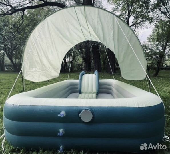 Надувной бассейн с горкой