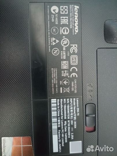 Разбор Lenovo Z50-70 model 20354