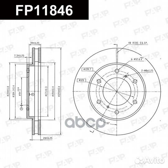 Тормозной диск FP11846 FP11846 FAP