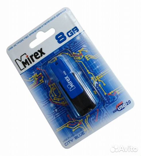 USB флешка Флешка 8 гб Mirex City Blue