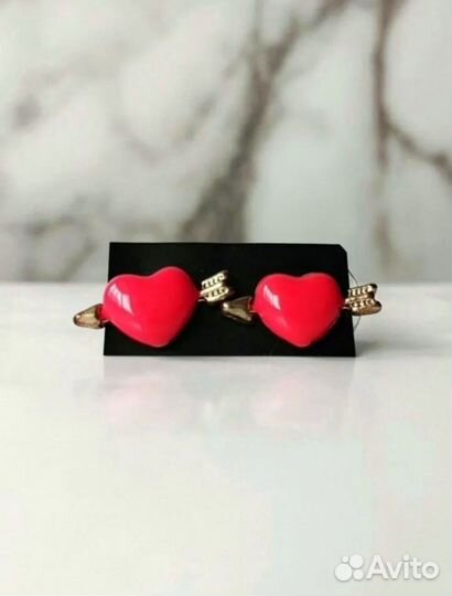 Серьги гвоздики Сердечки сердце на 14 февраля
