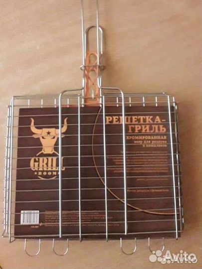 Решётка-гриль хромированная + веер для раздува