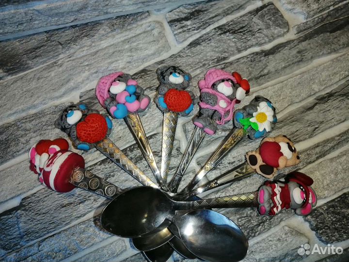 Ложечки с декором из полимерной глины