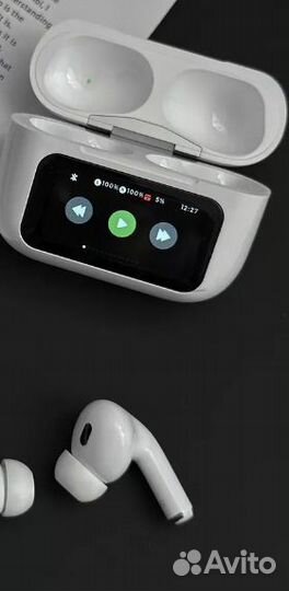 Беспроводные блютуз наушники с сенсорным Экраном