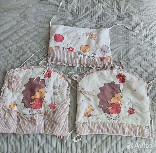 Детские вещи конверт, бортики, наматрасник, халат