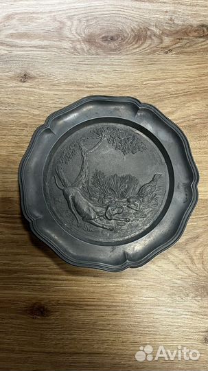 Тарелка оловянная на стену, германия 22см