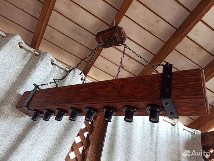 Люстра из бруса