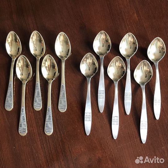 Ложки чайные СССР серебряные 875 пробы чернь