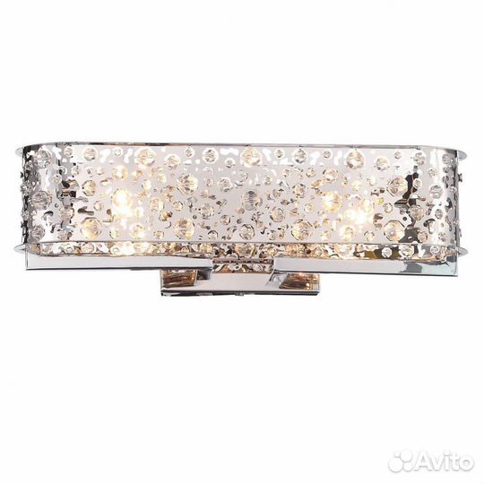 Бра металлический с хрусталем в спальню