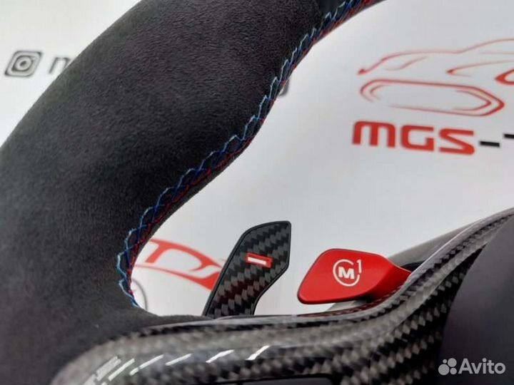 Руль M4 BMW 4 cерия G22 подогрев алькантара карбон