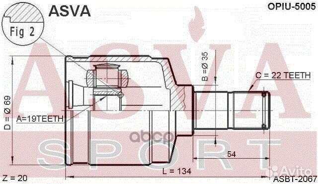 ШРУС внутренний matiz 22x19x35 opiu5005 asva