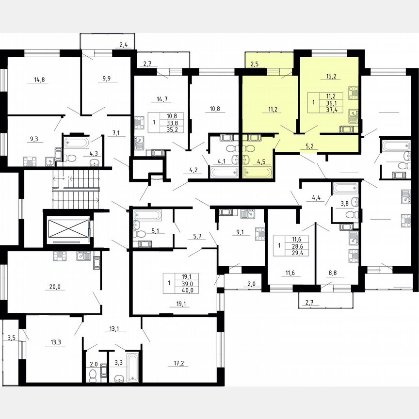 1-к. квартира, 36,1 м², 5/8 эт.