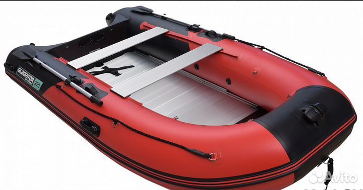 Надувная лодка gladiator C370AL красно-черный