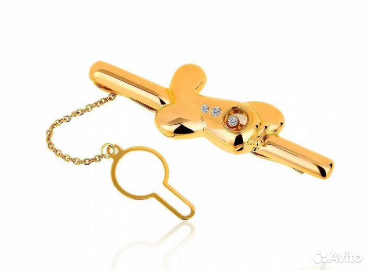 Золотой зажим для галстука Chopard с бриллиантами